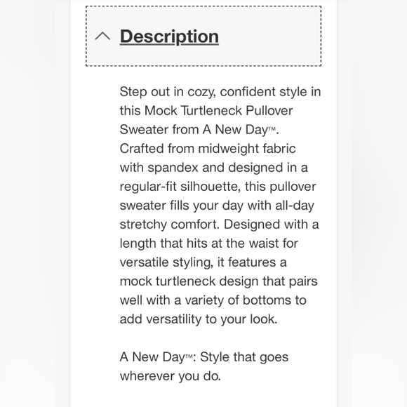 A New Day Mockneck Turtleneck Pullover Sweater - Picture 5 of 14